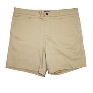 RSQ Beige Chino Shorts – Size 38 Men's Casual Stretch Twill Flat Front